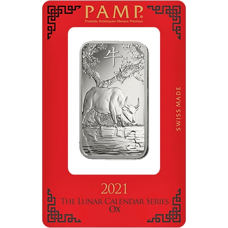 PAMP Ασημένια Ράβδος - 1 ουγγιά 2021 - Έτος του Βοδιού