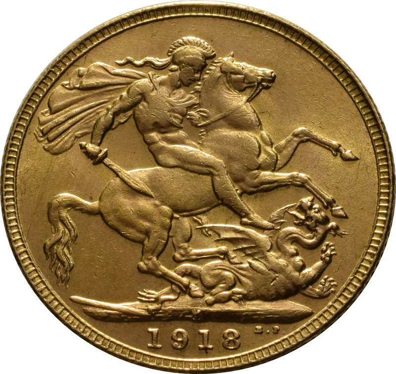 Χρυσή Αγγλική Λίρα 1918 - Βασιλιάς Γεώργιος ο Ε' - Ι