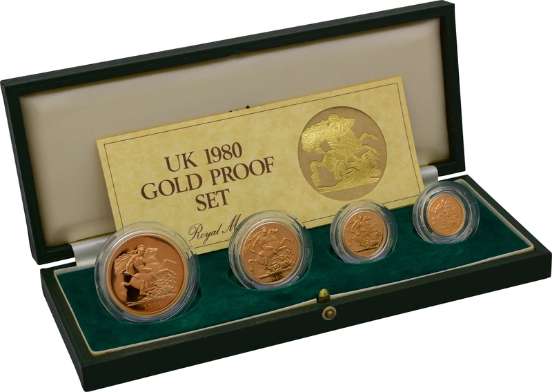 1980 Σετ 4 Χρυσές Λίρες Αγγλίας (Proof)