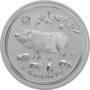 Ασημένιό Νόμισμα - Έτος του Χοίρου - Perth Mint - 5 ουγγιές