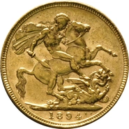 1894 Χρυσή Λίρα - Βικτώρια Παλαια Κεφαλή - Λονδίνο