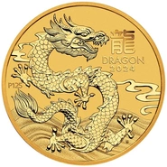 2024  Year of the Dragon Χρυσό νόμισμα μισής ουγγιάς