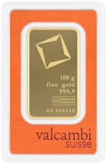 Valcambi 100 Γραμμάρια - Μπάρες Χρυσού