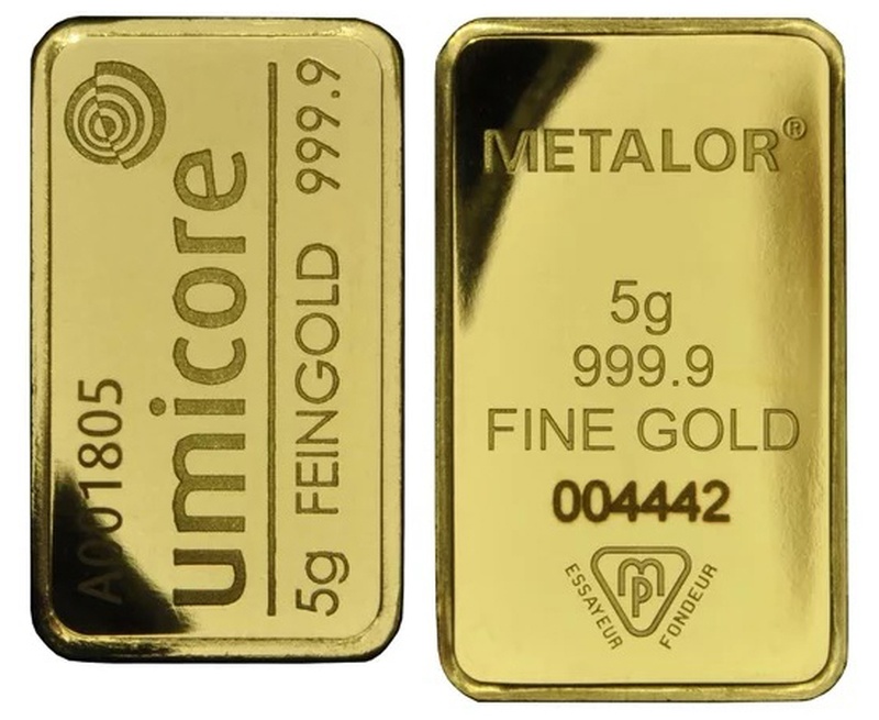 5 γραμμάρια Μπάρες Χρυσού - Μεταχειρισμένο