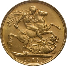 Χρυσή Αγγλική Λίρα 1910 - Βασιλιάς Εδουάρδος ο Ζ' - S