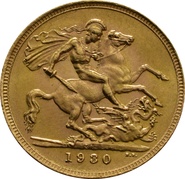 Χρυσή Αγγλική Λίρα 1930 - Βασιλιάς Γεώργιος ο Ε' - SA