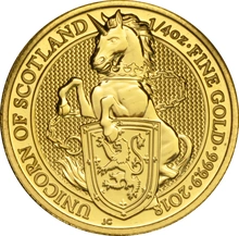 Unicorn of Scotland - Queen's Beast - Χρυσό Νόμισμα - 1/4 ουγγιά