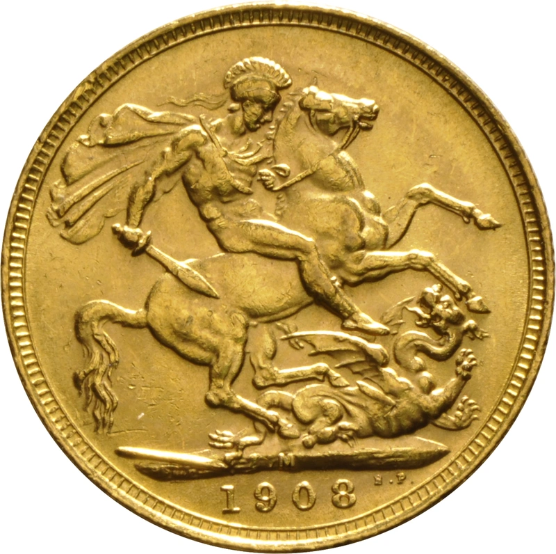 1908 Gold Sovereign Coin Edward VII Melbourne