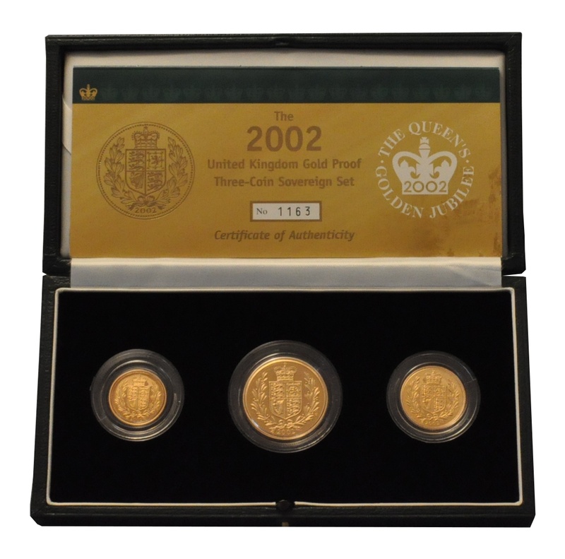 2002 Gold Proof Sovereign Three Coin Set