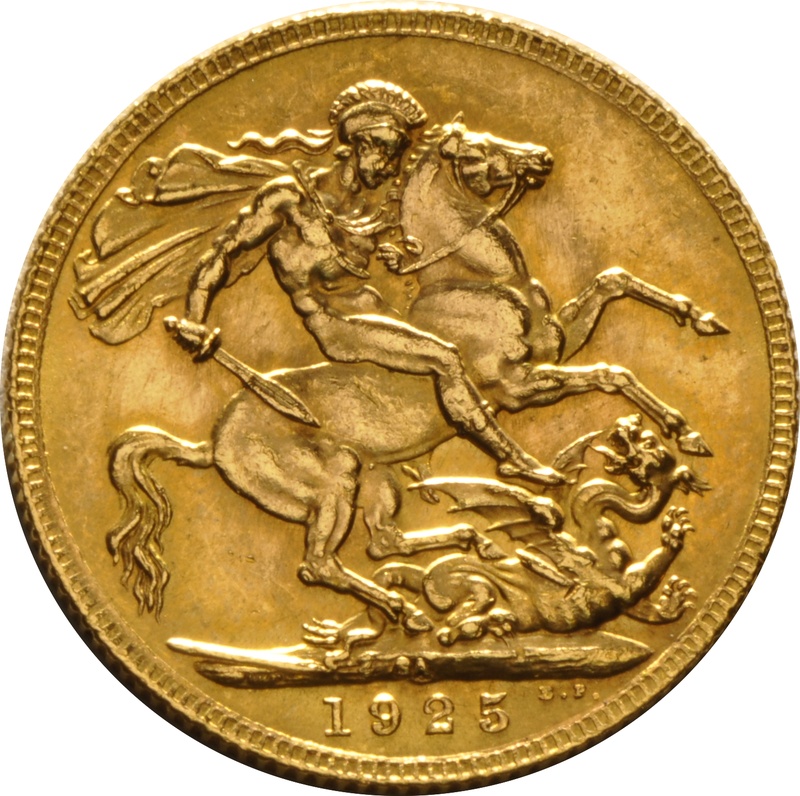 Χρυσή Αγγλική Λίρα 1925 - Βασιλιάς Γεώργιος ο Ε' - SA
