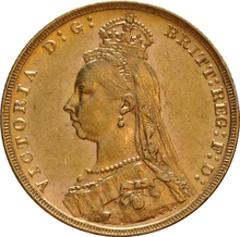 Χρυσή Αγγλική Λίρα 1891 - Βικτώρια Κεφαλή Jubilee - M