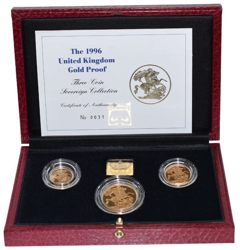 1996 Gold Proof Sovereign Three Coin Set
