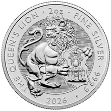 2026 Queen's Lion - Tudor Beasts 2oz Silver Coin