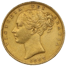 1862 Χρυσή Λίρα Αγγλίας – Bικτώρια Νέα Κεφαλή - Ασπίδα