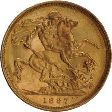 Χρυσή Αγγλική Λίρα 1887 - Βικτώρια Κεφαλή Jubilee - Σ