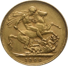 Χρυσή Αγγλική Λίρα 1900 - Βασίλισσα Βικτώρια Παλαιά Κεφαλή - P