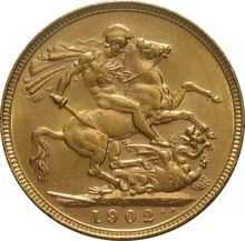 Χρυσή Αγγλική Λίρα 1902 - Βασιλιάς Εδουάρδος ο Ζ' - P