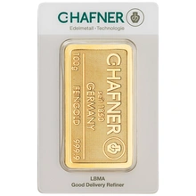 C. Hafner 100 Γραμμαρίων - Minted Μπάρα Χρυσού