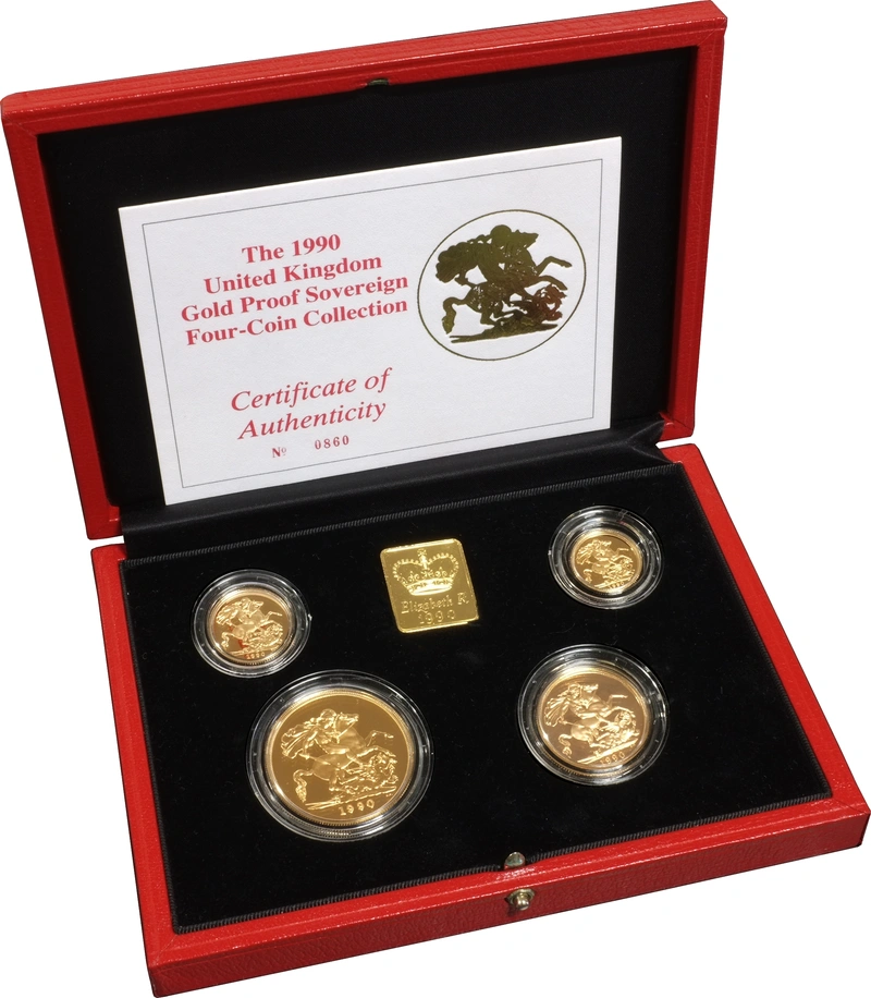 1990 Σετ 4 Χρυσές Λίρες Αγγλίας (Proof)