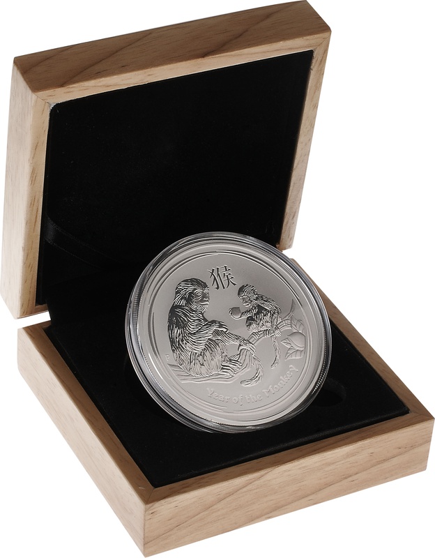 Oak Gift Box - 2oz Silver Coin 56mm (suitable for Perth Mint 2oz Lunar coins)