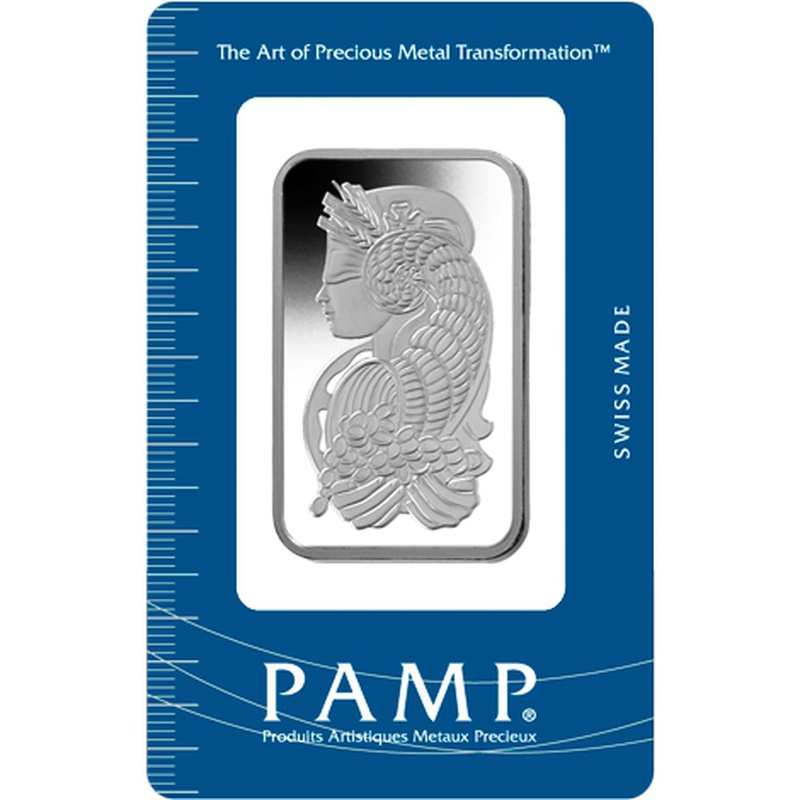 PAMP 100 Gram Platinum Bar Minted