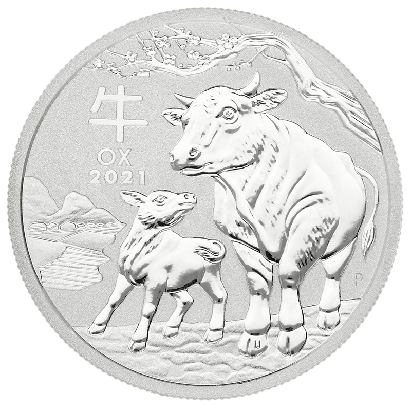 Ασημένιο Νόμισμα - Έτος του Βοδιού - Perth Mint - 1/2 της ουγγιάς