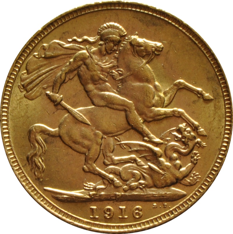 Χρυσή Αγγλική Λίρα 1916 - Βασιλιάς Γεώργιος ο Ε' - P