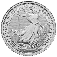 2025 Νόμισμα από Πλατίνα Britannia  - 1/10 της ουγγιάς