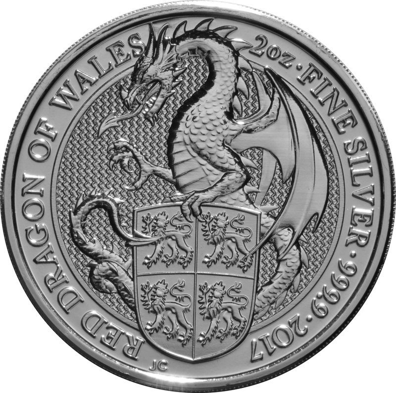 Red Dragon - Queen's Beast - Ασημένιο Νόμισμα - 2 ουγγιές