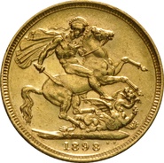 Χρυσή Αγγλική Λίρα 1898 - Βασίλισσα Βικτώρια Παλαιά Κεφαλή - S