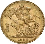 1885 Χρυσή Λίρα Αγγλίας – Bικτώρια Νέα Κεφαλή