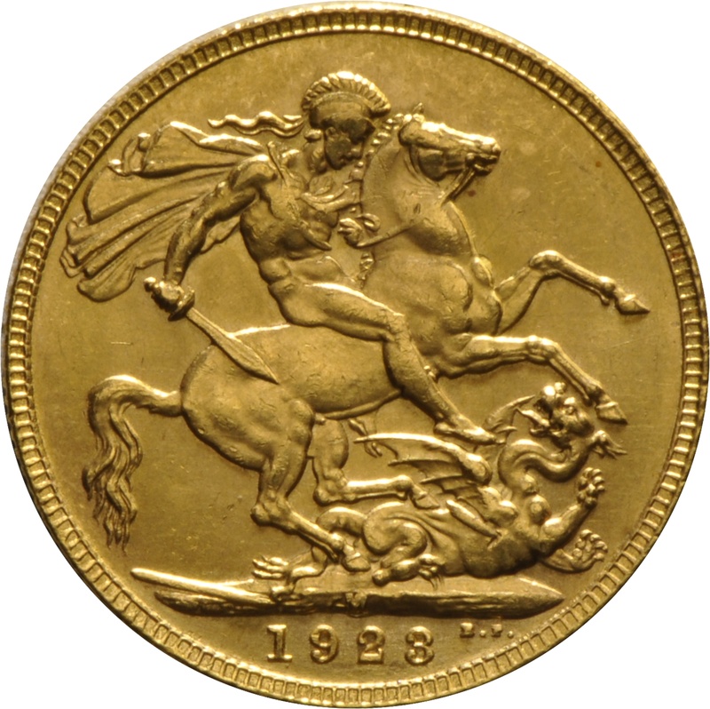 Χρυσή Αγγλική Λίρα 1923 - Βασιλιάς Γεώργιος ο Ε' - M