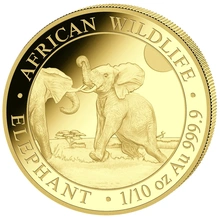 2024 Χρυσό νόμισμα  Somalian Elephant 1/10 της ουγγιάς