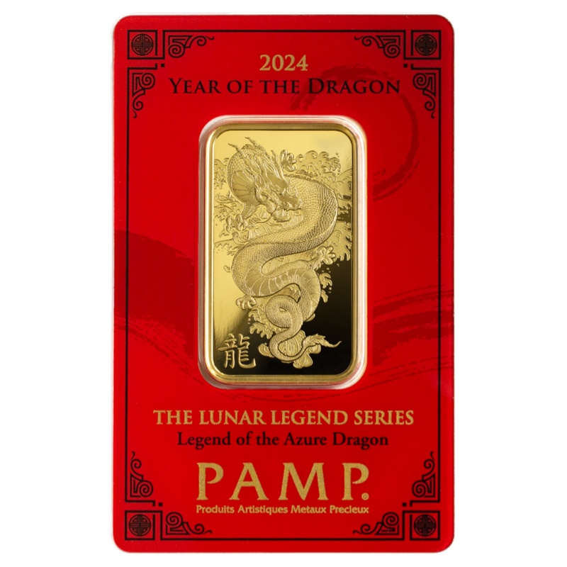 PAMP 1oz 2024 Year of the Dragon Gold Bar