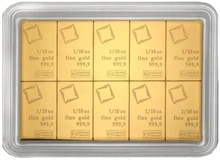 10 x 1/10 ουγγιάς Μπάρες από Χρυσό - CombiBar