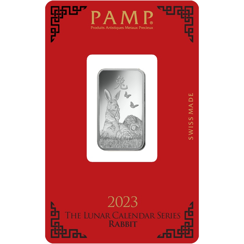 Ασημένια μπάρα PAMP 2023 - Έτος του Κουνελιού - 10 γραμμάρια