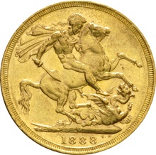 Χρυσή Αγγλική Λίρα 1888 - Βικτώρια Κεφαλή Jubilee - M