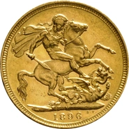Χρυσή Αγγλική Λίρα 1896 - Βασίλισσα Βικτώρια Παλαιά Κεφαλή - M