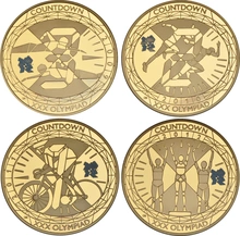 Αντίστροφη Μέτρηση για το 2012  £5 σετ 4 Χρυσών Λιρών (Proof)