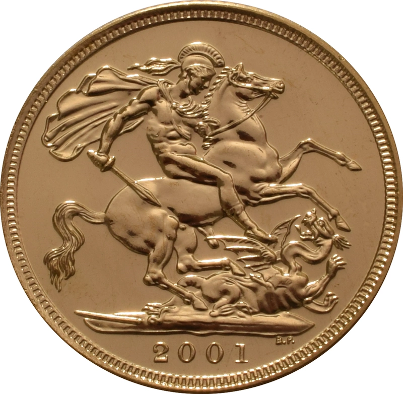2001 Gold Sovereign Coin Elizabeth II Fourth Head