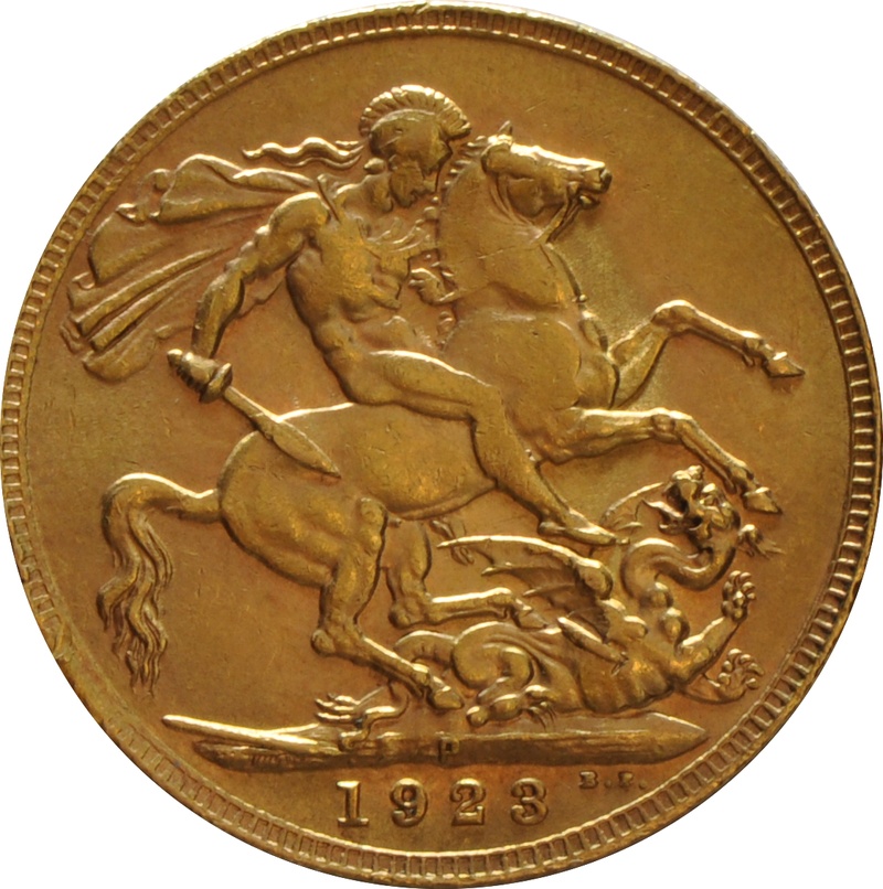Χρυσή Αγγλική Λίρα 1923 - Βασιλιάς Γεώργιος ο Ε' - P