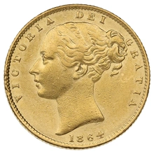 1864 Χρυσή Λίρα Αγγλίας – Bικτώρια Νέα Κεφαλή - Ασπίδα