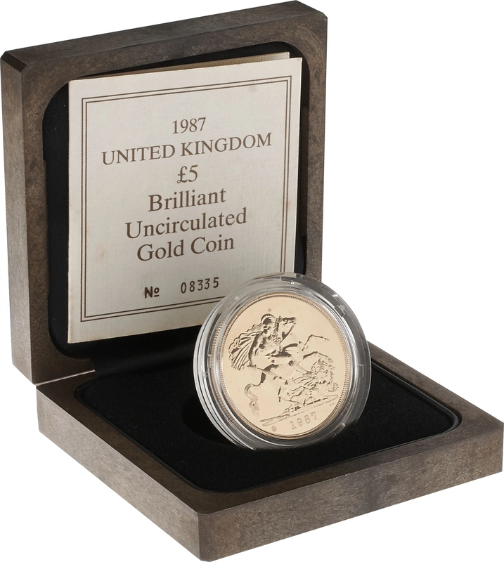 1987 Gold £5 Coin Brilliant Uncirculated Boxed