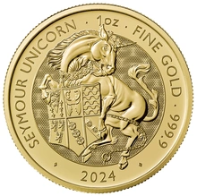 2024 Seymour Unicorn - Χρυσό Νόμισμα Tudor Beasts 1 ουγγιά