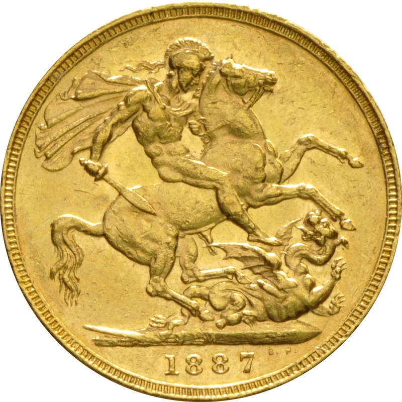 1887 Gold Sovereign Coin Queen Victoria Jubilee Head Melbourne