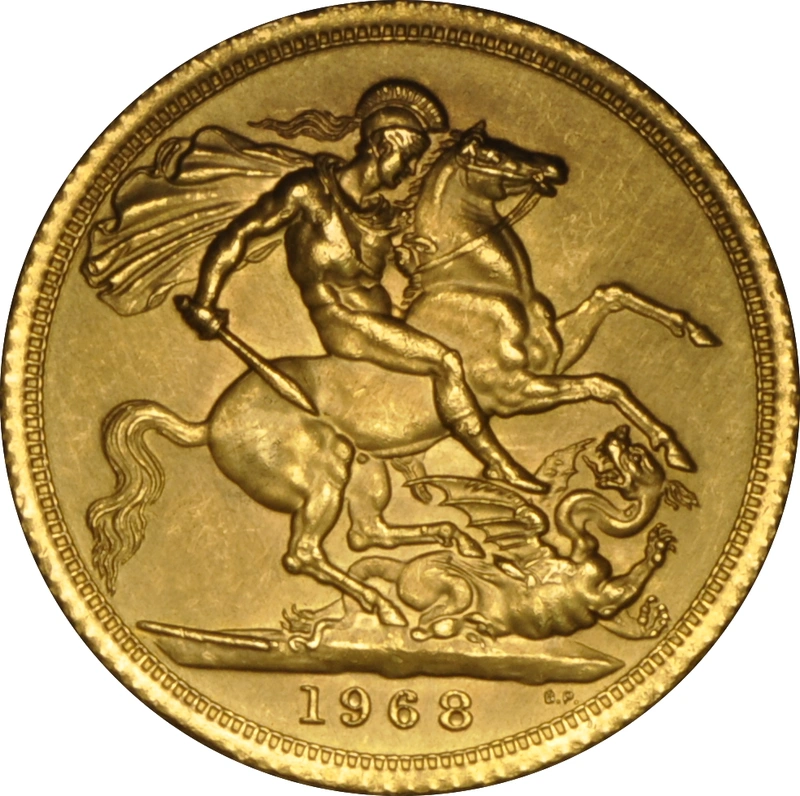 1968 Gold Sovereign Coin Elizabeth II Young Head