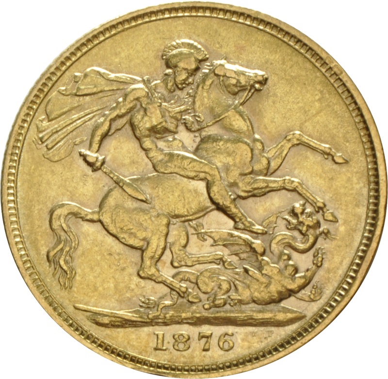 1876 Χρυσή Λίρα Αγγλίας – Bικτώρια Νέα Κεφαλή - Μ