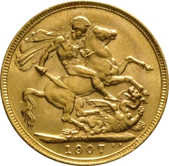 Χρυσή Αγγλική Λίρα 1907 - Βασιλιάς Εδουάρδος ο Ζ' - M
