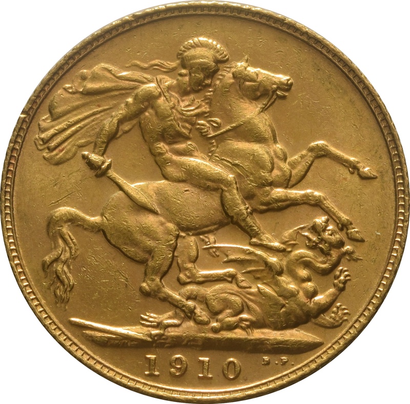 Χρυσή Αγγλική Λίρα 1910 - Βασιλιάς Εδουάρδος ο Ζ' - Λονδίνο