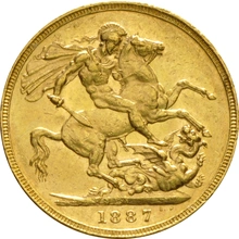 Χρυσή Αγγλική Λίρα 1887 - Βικτώρια Κεφαλή Jubilee - M